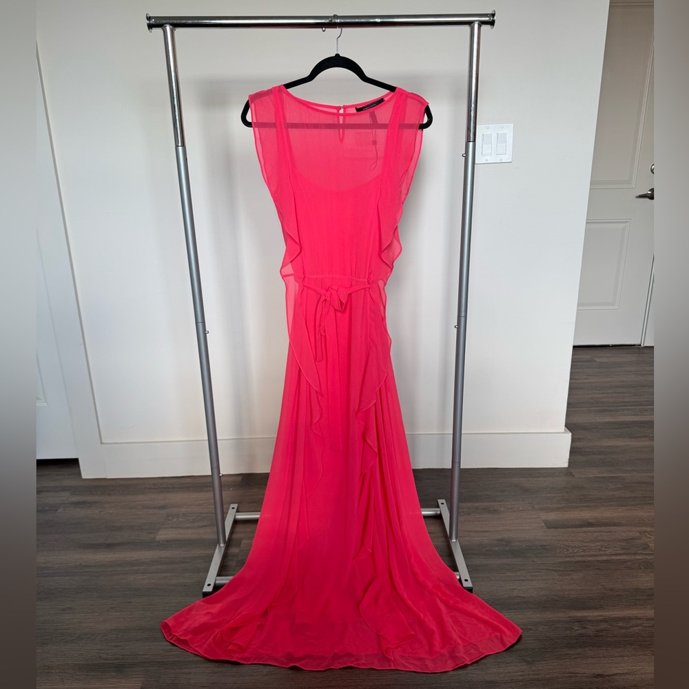 BCBGMaxAzria Pink Sleeveless Maxi Dress for Prom